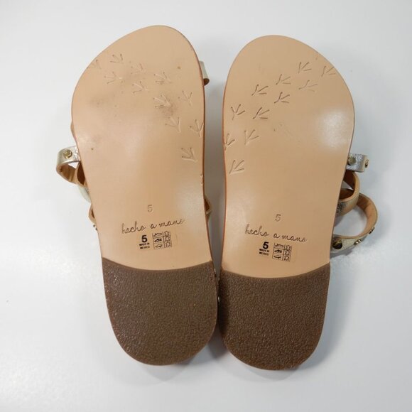 Beek Lory Slide Flat SANDALS Size 5 Platinum Beach Leather Studs NEW $295 - Picture 12 of 14